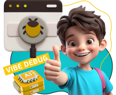 Тестирование & Vibe Debug. Охотники за багами - КИБЕРшкола программирования для детей, компьютерные курсы для школьников, начинающих и подростков - KIBERone г. Бугульма